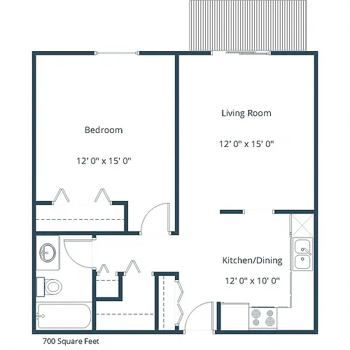 Floor plan One Bedroom 11B