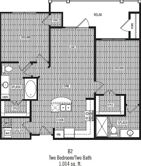 Dalian 151 - B2 - 2 Beds - 2 Baths - 1014 Sq. ft.