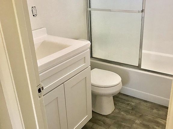 Bathroom, new flooring and cabinets