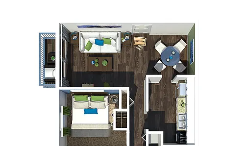 Floor plan 2 Bedroom 2 Bath