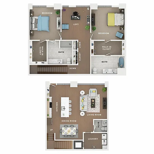 Floor plan 2BR/2.5BA Townhome - Eagle