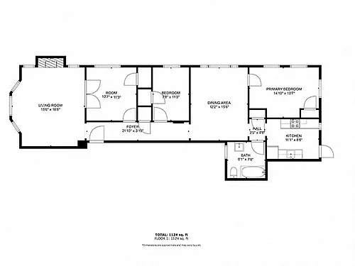 Floor plan 31 Hazelwood 2 Bedroom 1 Bathroom