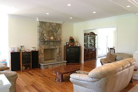 Living room with fireplace