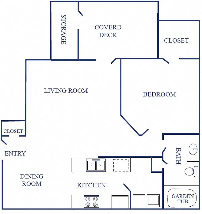 Floor plan One Bedroom, One Bathroom