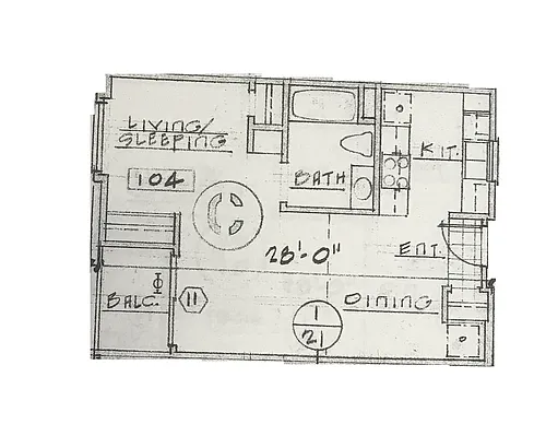 Floor plan Junior 1 Bed + 1 Bath