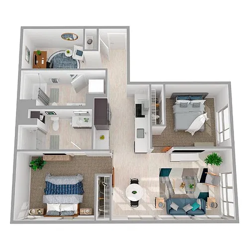 Floor plan 2 Bed/2 Bath-B9.2