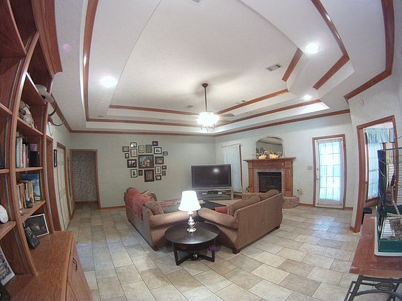 Living room with fireplace
