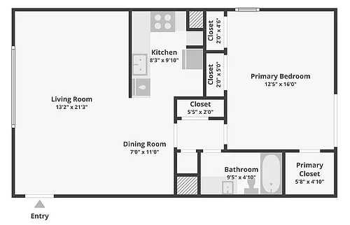 Floor plan 1BR Upstairs