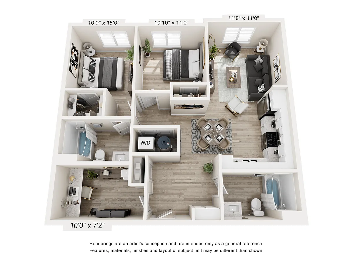 Floor plan 2 Bedroom With Den