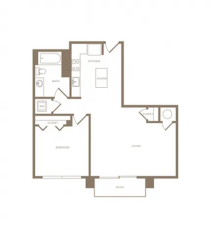 Floor plan 1 Bed/1 Bath-A04