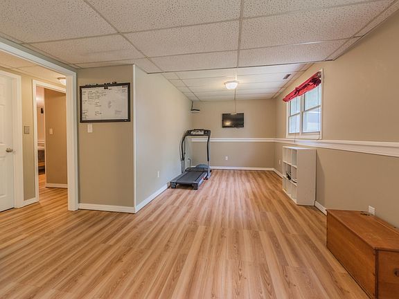 Family room in basement
