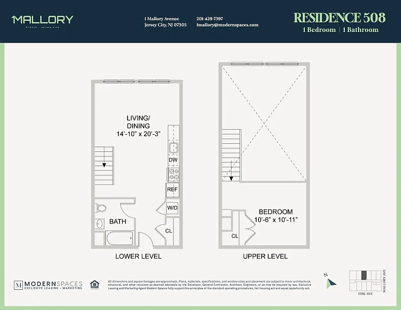 Floor plan 1 bed duplex