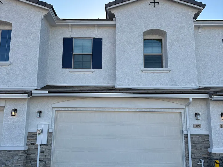 Two car garage with an automatic garage door opener