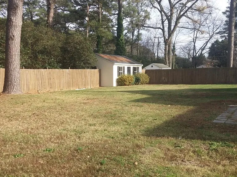 large fenced yard