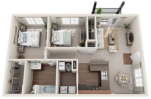 Floor plan 2x1B