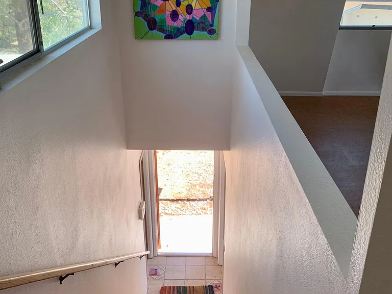 Stairs going to the upstairs unit (looking down towards the front door )