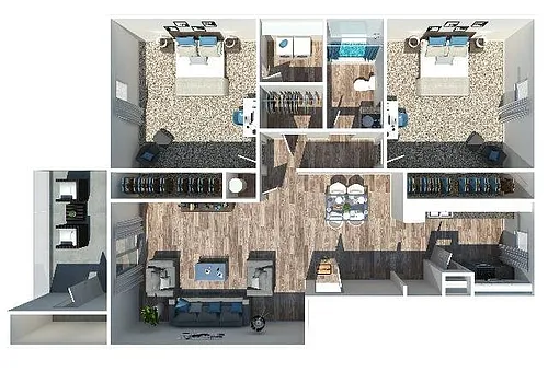 Floor plan 2 Bedroom 1 Bath