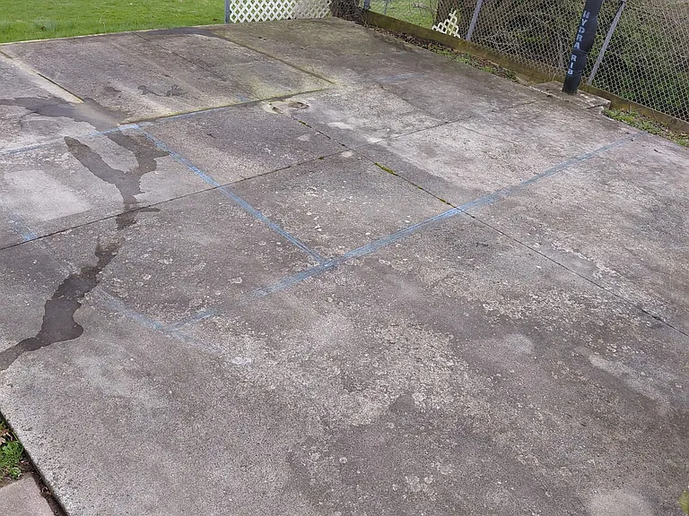 Half-court basket ball in back yard