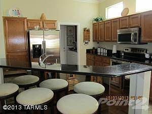 Kitchen with glass-lined island