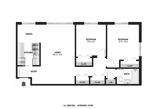 Floor plan 1-2 Bedrooms