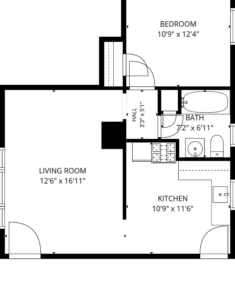 1 bed, 1.0 bath, 585 sqft, $1,100 — Photo 3