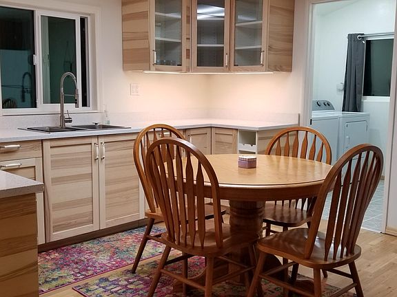 Newer Kitchen with overhead LED lighting as well as under-cabinet LED lighting. (Fridge off-picture to right) Fridge and Stove included.