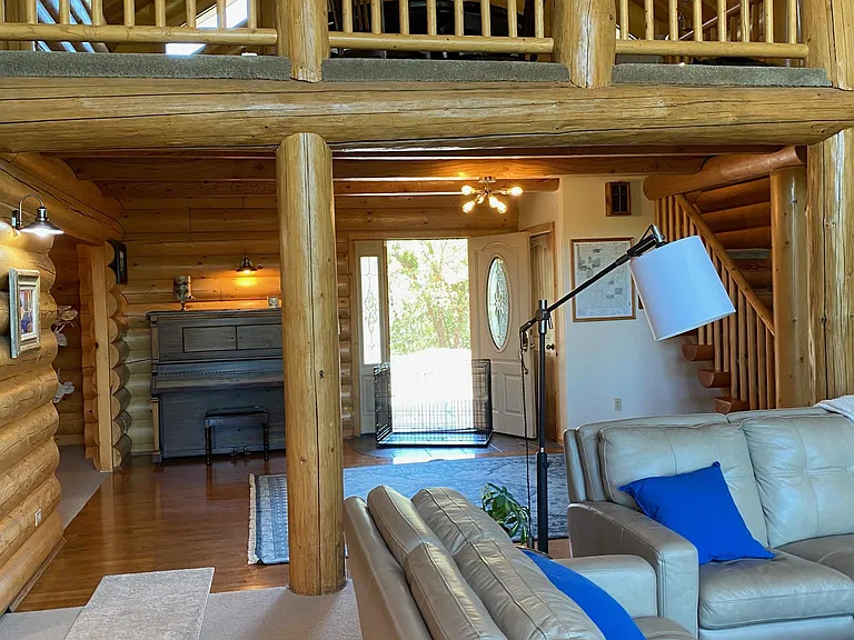 Living room with large loft.