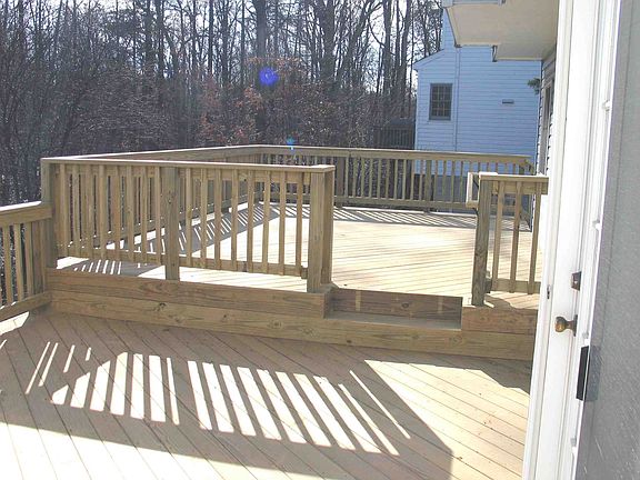 Upper deck viewed from pair of french doors