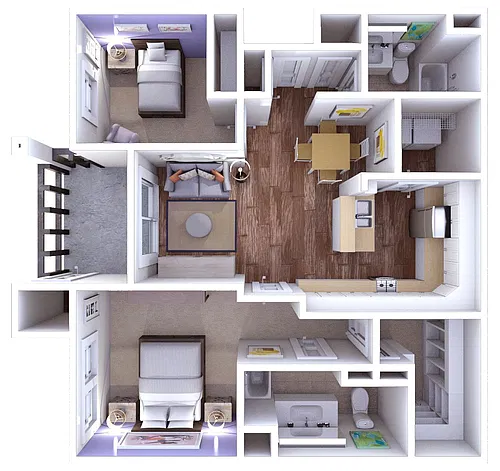 Floor plan Envy 2x2