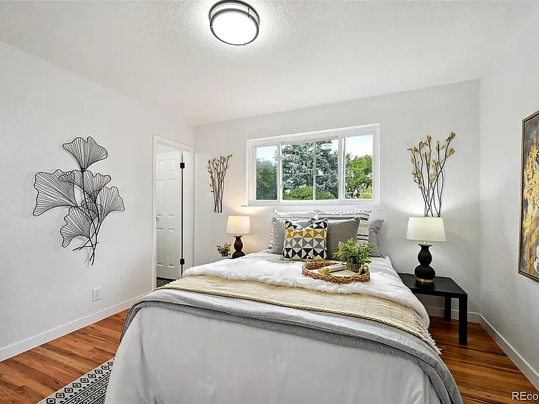 Staged master bedroom