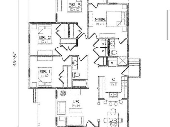 The only difference is we moved the entry door to the side of the living room.