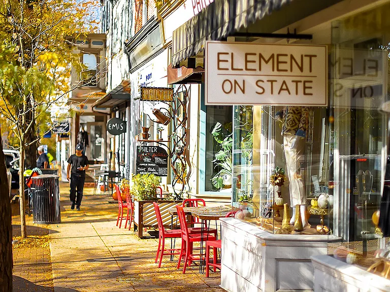 Experience the vibrancy of local boutique shopping in a charming downtown setting.