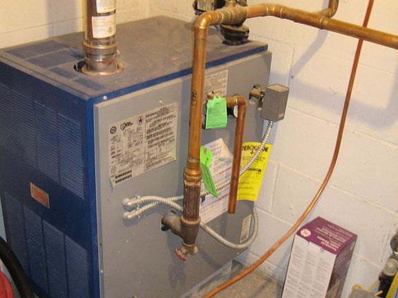 utility room in basement