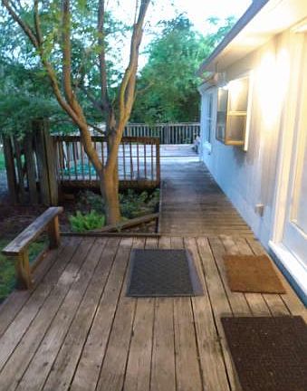 Front deck leading to the back deck.