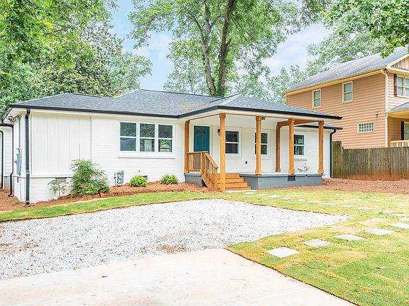 Front of house, driveway off-street parking