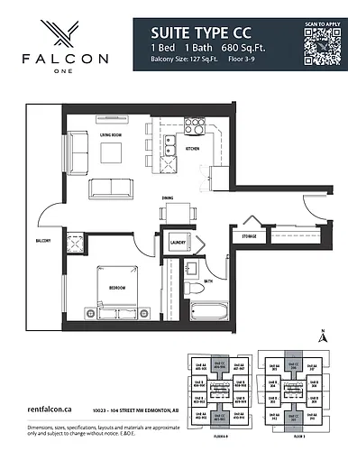 Floor plan 1 Bedroom 1 Bed 1 Bath