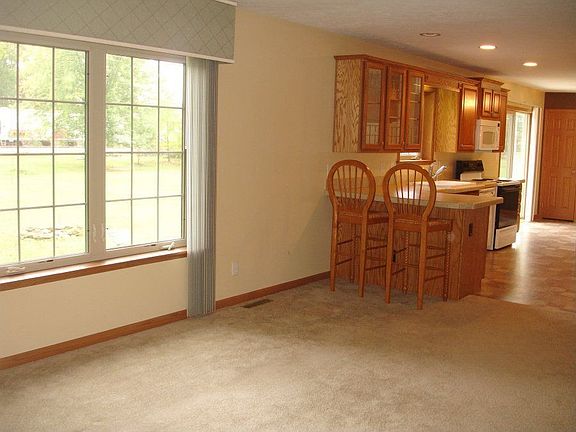 overlooking the kitchen and eating area