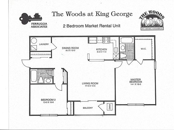 2bed, 2bath floorplan