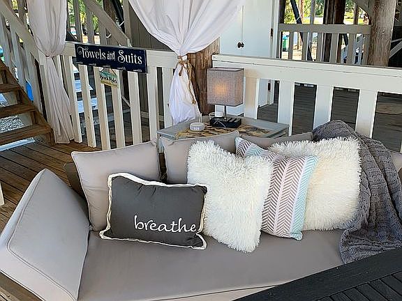 Cozy couch on the first deck