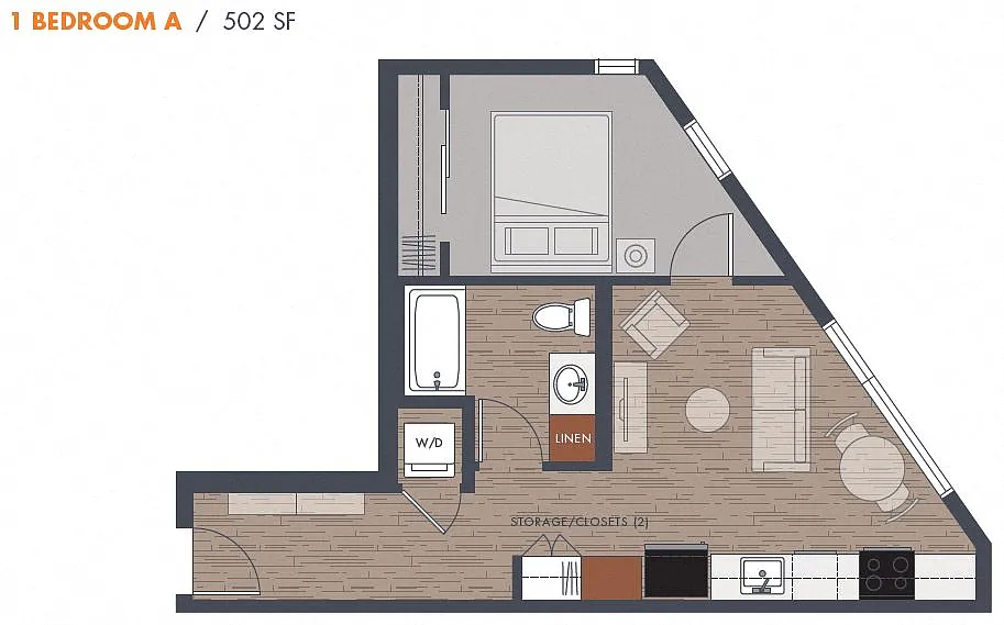 Floor plan One Bedroom A