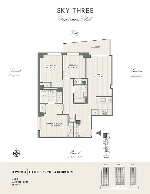 Floor plan Tower 3 B-line