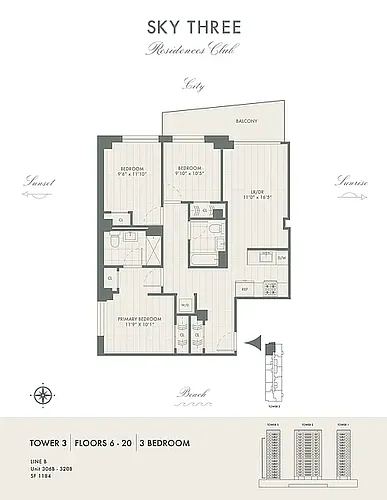 Floor plan Tower 3 B-line