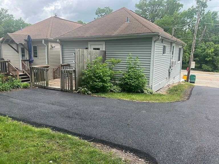 Newly paved driveway