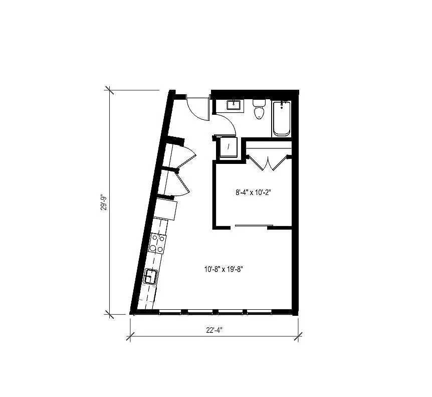 Floor plan 1 Bed/1 Bath Open-A7.1