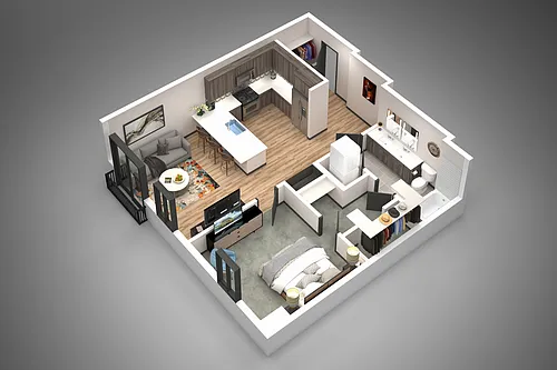 Floor plan 1 Bed/1 Bath