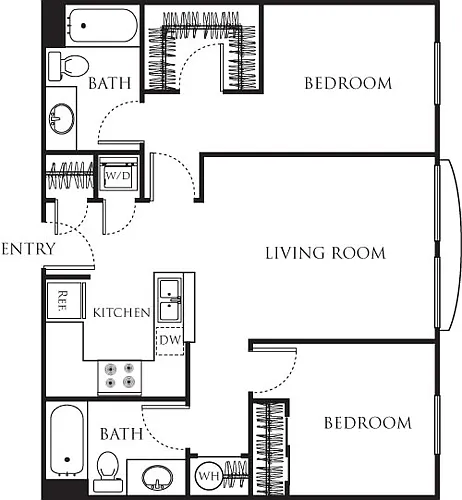 Floor plan Two Bedroom Two Bath 828