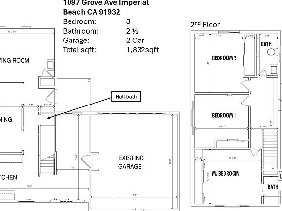 Layout of upstair and downstairs .
