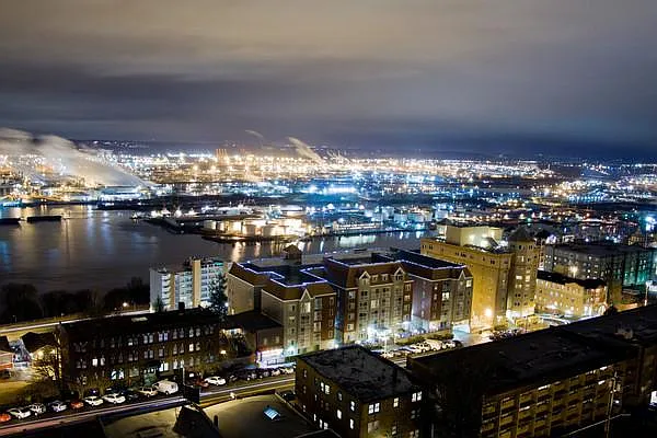 Downtown Tacoma & Commencement Bay at Night