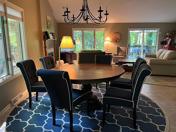 Dining room with living room