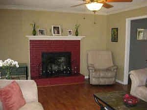 Beautiful wood floors and fireplace